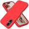 OitiYaa Liquid Silicone Case for iPhone 16 Case,Full Body Protective Cover with 4 Layer Shockproof Structure, Soft Ultra Slim Phone Case with Anti-Scratch Microfiber Lining, 6.1 inch, Red