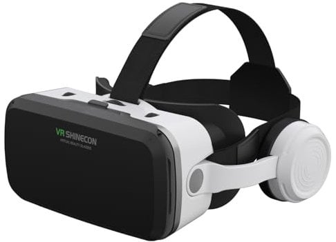 Virtual Reality VR-Headset für iPhone 16, 15, 14, 13 Pro Max Plus, Samsung Galaxy S24, S23, S22, VR-Brille mit Fernbedienung, VR-Set für Erwachsene, Kinder, Filme, Videospiele