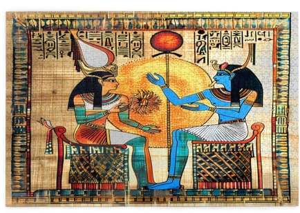 Mexpekil 1000 Teile Puzzles für Erwachsene Ägypten Papyrus Frauen Holzpuzzles Herausfordernde Puzzlespiele für Jugendliche Geschenke