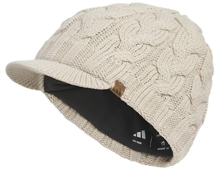 adidas Berretto da Donna con Cristalli, Caldo Pile Lined Visor Style for Cold Weather Winter Cappello, Wonder Beige/2.0, Taglia Unica