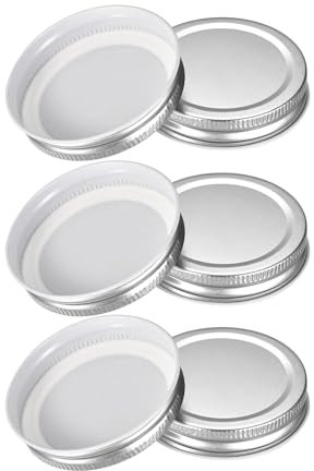 Mason Jar Lids, 6 Pcs - Tinplate Canning Lids Regular Mouth Leak Proof Fits Storage Jars (Silver)
