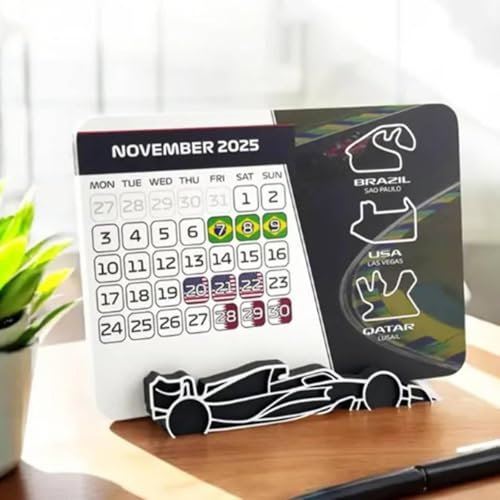 Formel 1 Kalender, F1 Adventskalender 2025, Formel 1 Kalender 2025, Erleben Sie den Nervenkitzel des Rennens, Rennkalender 2025 mit Track-Design, Geschenke für F1 Fans & Motorsportbegeisterte (B)
