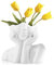 Kopf Gesicht Vase, Keramik Gesichtsvase 14x11.3x8cm Weiße Moderne Kreativität Vasen Deko, Weibliche Kopf Form Blumentopf Schreibtisch Dekor für Wohnzimmer Hochzeit Porzelan Café Küche Büro