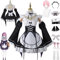 bbganlian Anime Ram Rem Cosplay Kostüm Outfit Re Life In A Different World From Zero Maid Dress Uniform Komplettes Set Halloween Karneval Dress Up Anzug mit Perücke für Frauen (XXXL)