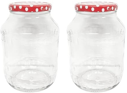 Devitre 2 grosse Einmachgläser 2650 ml Vorratsgläser mit Deckel und Etiketten