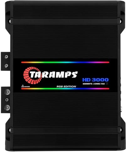Taramps HD 3000 Module 2 Ohms Black RGB 3000W Rms Car Sound Amplifier