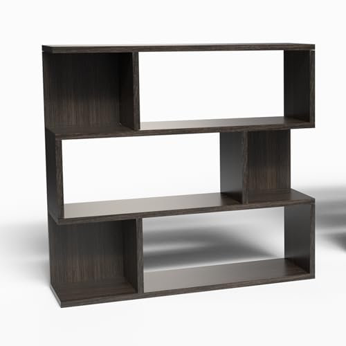 Mama Store Bücherregal, modular, vielseitig, Minimal, 3 Regale, Ulme Café 70 x 87 x 20 cm