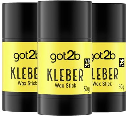 GOT2B Kleber Wax Stick (3x 50 g), Haarwax für Sleek-Looks on the go ganz ohne Crunch, Haarwachs kreiert langanhaltende, super starke Styles für bis zu 24h