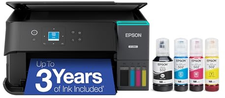 Epson EcoTank ET-2980 Wireless All-in-One Color Supertank Printer with up to 3 Years of Ink Refillable Tanks, Perfect for Home, 15 PPM, 1.44 Colorful Screen, Auto 2-Sided Printing - Black