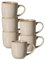 Ritzenhoff & Breker Olivia Kaffeebecher in beige, 410 ml, 6er Set, Becher mit großzügigem Henkel, Reaktivglasur, Steingut, Spülmaschinenfest