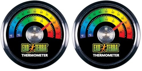 Exo Terra Dial Thermometer, Black & Gray (Pack of 2)