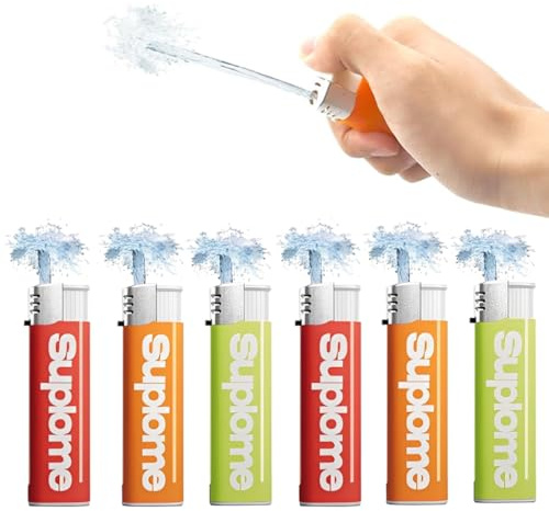 KAHZOR 6 Stück Feuerzeug Wasser Spritzt Prank, Prank Artikel, Aprilscherz-Requisiten, Leichtere WasserSpritzt Prank Handfontäne Spritzendes Wasserspielzeug, Aprilscherze