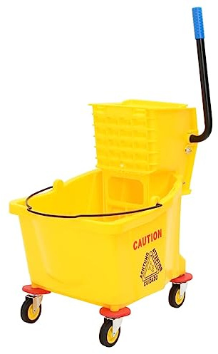 Sophrelle Cubo para fregona con escurridor y Ruedas PP Amarillo 36 L Amarillo,154461
