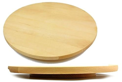 Assiette «Lazy Susan» rotatif pour le gâteau à pizza pivotant rond en bois rond 25 cm