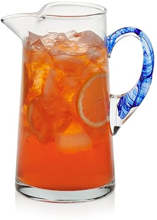 Libbey Cabos - Brocca in vetro con manico blu, 1000 ml