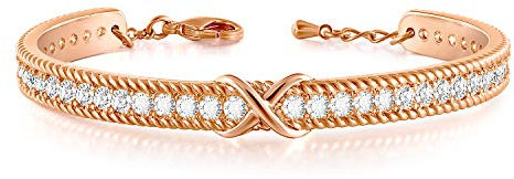 Angelady Armband Infinity Damen Symbol Armband mit Rosegold Unendlichkeits Symbol und Funkelnden Armkette Geschenk Geburtstags für FrauenEhefrau Mama Mutter-mit Geschenkbox
