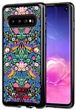 Tech21 Protective Samsung Galaxy S10 Case Ultra-Thin Back Cover with BulletShield - Pure Print Liberty Strawberry Thief - Black/Flowers