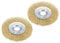 sourcing map 4-Inch Wire Wheel Brush Bench Brass Plated Crimped Steel with 5/8-Inch Arbor Hole 2 Pcs