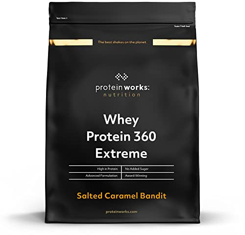 Protein Works - Protéine Whey 360 Extrême | Premium Whey Shake | Apport protéinés | Protéines haut de gamme | 34 Servings | Caramel Salé | 1.2kg