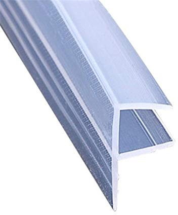 5 Meters F Shape Silicone Rubber Shower Room Screen Door Edge Trim Glass Seal Strip Weatherstrip for Glass-8Mm