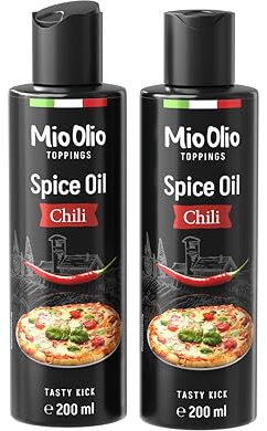 Mioolio 2x200ml Chili Squeeze Flasche - Scharfes Würzöl für Pizza, Pasta, Fleisch & Gemüse - Ohne Palmfett, Konservierungsstoffe & Glutenfrei - Ideal zum Kochen & Nachwürzen