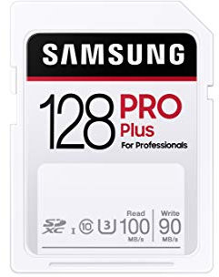 Samsung PRO Plus 128GB SDXC UHS-I U3 100MB/s Full HD & 4K UHD Memory Card (MB-SD128H/EU)
