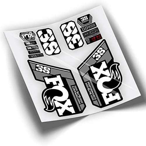 Autocollants fourche Fox 38 Performance Elite 2021 Bicolor WP434 Blanc 010