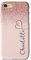 iCaseDesigner Personalised Marble Glitter Flowing Name with Heart Phone Case for Apple iPhone SE 2020-1. Pink Sparkle Fade Vertical Name