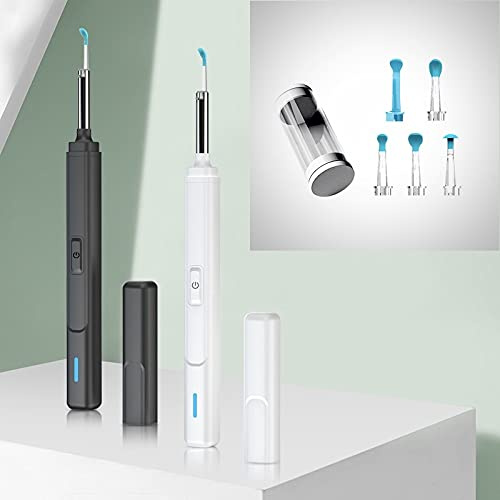 Ear Wax Cleaner | Ear Wax Removal Kit | Family 5 Ear Spoon Heads HD Camera (Black)