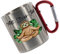 CreaLuxe Edelstahltasse mit Karabiner - Anti - Stress - Tasse - 330ml, Tasse bedruckt, Kaffeetasse, Bürotasse, Metalltasse mit Name