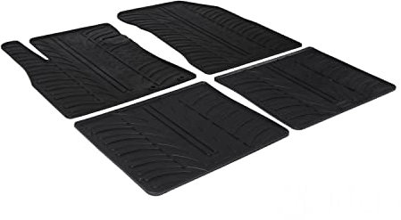 AROBA GL0295 Design Gummi Fußmatten kompatibel mit Nissan Note BJ. 09.2013-12.2016 erhöhter Rand 4 TLG Farbe Schwarz Gummimatten Automatten passgenau