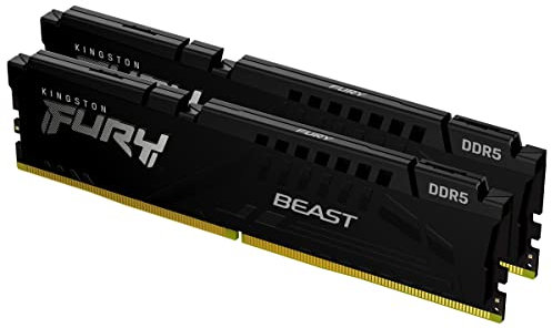 Kingston FURY Beast Schwarz DDR5 16GB (2x8GB) 5200MT/s CL40 DIMM Desktop Gaming Speicher Kit mit 2 Intel XMP - KF552C40BBK2-16