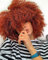 YEESHEDO Damen Kurze afro locken auburn perücken,Natürliche weiche flauschig Haar kinky lockige perücke mit pony für frauen, Afro Kunsthaar perücke für party täglich,orange braun