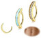 JeryWe 2stk 14G Clicker Piercing Bauchnabel für Damen Frauen Edelstahl Bauchnabelpiercing CZ Opal Körperschmuck Reverse Curved Nabel Barbell Schmuck Gold 12mm