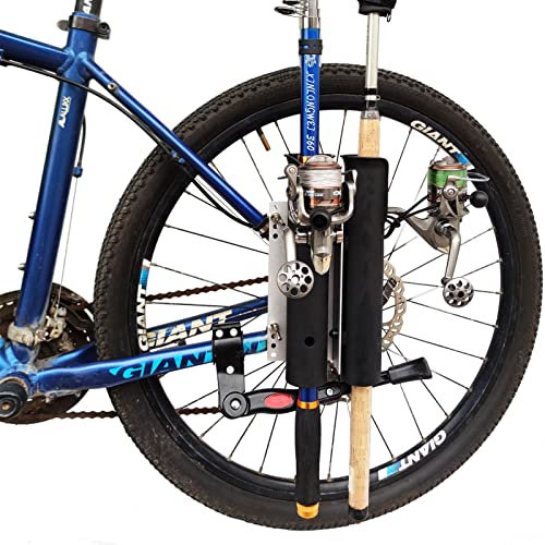 Fahrrad-Angelrutenhalter, für 2 Ruten, Rutenhalter zum Fahrradangeln (schwarz)