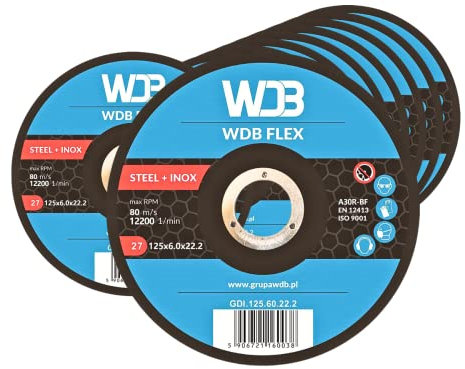 WDB - Schruppscheiben 125 x 6,0 mm für Metall Stahl Edelstahl - Robuste Flexscheiben - 10er Set für Flex & Winkelschleife