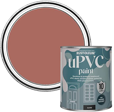 Rust-Oleum Red uPVC Door and Window Paint In Gloss Finish - Salmon 750ml