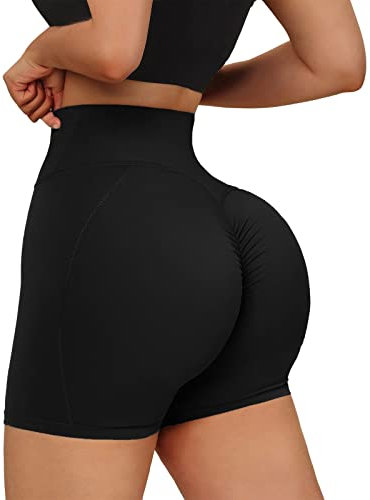 Blingko Yoga Shorts Damen Kurze Leggings Sexy Scrunch Butt Yogahose Po Push Up Hotpants Boom Booty Lift Sport Fitness Gym Pants Hose Honeycomb Sommer Aktivwear Anti Cellulite Sporthose Laufshorts