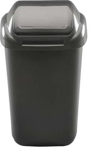 Home Centre Flip Top 30L Classic Plastic Waste Bin Kitchen Office School Work Recycling Disposable Trash Dispenser Household Recyclable Rubbish Bin Easy Cleaning Graphite