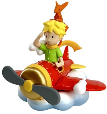 Plastoy Figur Der kleine Prinz UND der Fuchs im Flugzeug, M, schwarz