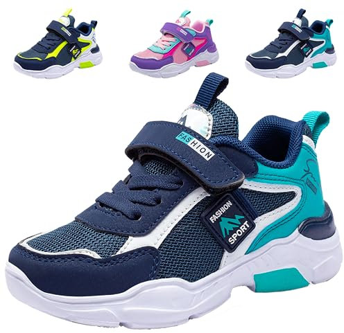 PHMNZIP Schuhe Jungen 26 Turnschuhe Kinderschuhe Mädchen Leicht Sportschuhe Sneaker Laufschuhe Hallenschuhe Outdoor Fitnessschuhe Atmungsaktiv Basketballschuhe Walkingschuhe Jungenschuhe Blau