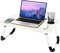 NTEK Laptop Bed Table | Portable Standing Desk with Foldable Legs & Cup Slot | Notebook Table for Laptop, Eating, Reading, Watching Movie on Bed/sofa (WHITE)