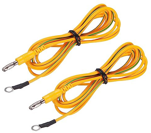 QUARKZMAN ESD Erdungskabel 1.8m/71 Antistatische Masse Kabel Gelb für Entfernen Stromleiter Elektrostatik Paket von 2