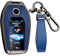 KUNIO Autoschlüsselhülle Passt für BMW Display Key 5er 7er G01 G02 G05 G07 G11 G12 G30 G31 G32 I8 I12 I15 X3 X4 X5 X7 Schutzhülle Metall Schlüsselcover Schlüsselanhänger A Blau