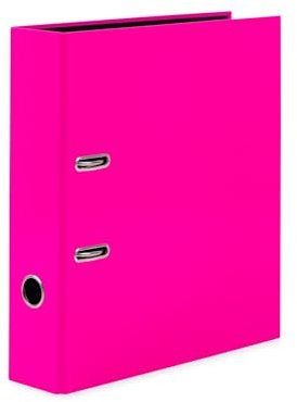 HERMA Ordner A4 Neon Pink, 7 cm breit, Kinder Ringordner, einfarbiger Aktenordner in leuchtender Neon Farbe für Jungen und Mädchen