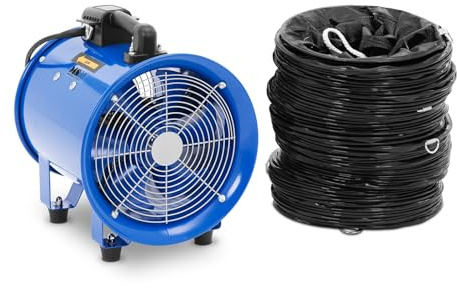 MSW MSW-CTFB-25H10 - Ventilatore da costruzione, 180 W, 2700 m3/h, Ø 280 mm, 10 m, tubo per costruzione, ventola assiale, ventilatore industriale