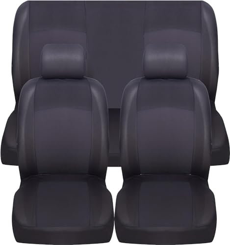 Susy Shop Universal-Sitzbezüge für vorne und hinten, weich, bequem, atmungsaktiv, Schutz für Nutzsitze (schwarz)