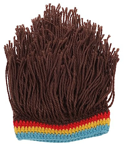 WRITWAA Perücke Hut Für Männer Komische Wintermütze Aus Wolle Lustige Kopfbedeckung Als Geschenk Warme Strickmütze Für Kaltes Wetter Coole Partymütze Für Männer Und Frauen