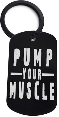 Lauthings Pump Your Muscle Workout, Keychain Keyring Pin Steel Tag, Key Holder