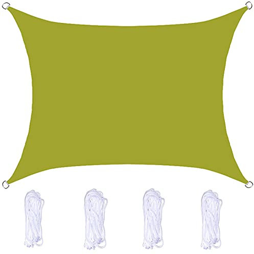 TFBHL Rectangle Waterproof Sunshade Sail Canopy UV Protection Garden Sail Canopy for Outdoor Patio Backyard Hot Tub 1.8X2m,Light green